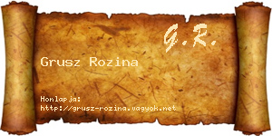 Grusz Rozina névjegykártya